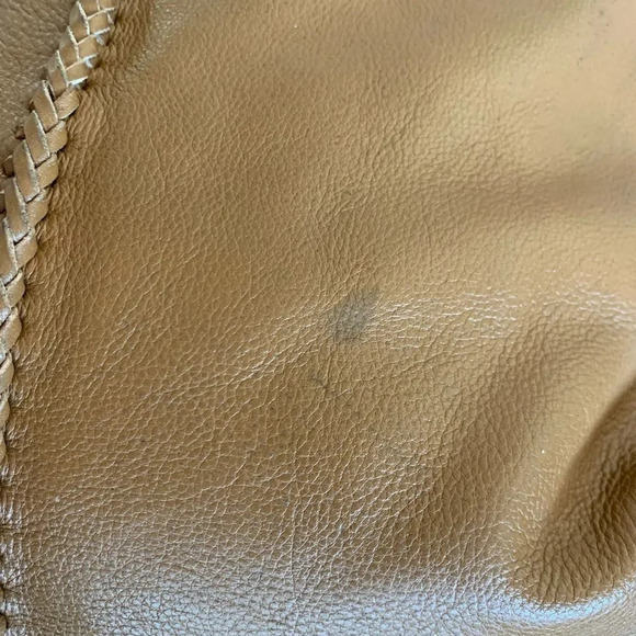 Christopher Kon Caramel Leather Hobo Bag Boho Tan Slouchy 70s‎ Vibes Whipstitch - Picture 10 of 12